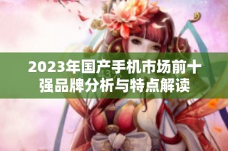2023年国产手机市场前十强品牌分析与特点解读