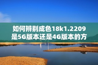 如何辨别成色18k1.2209是5G版本还是4G版本的方法解析