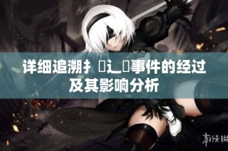详细追溯扌喿辶畐事件的经过及其影响分析