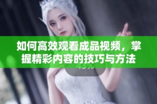 如何高效观看成品视频，掌握精彩内容的技巧与方法