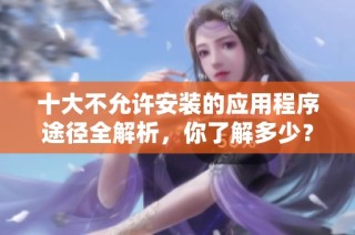 十大不允许安装的应用程序途径全解析，你了解多少？