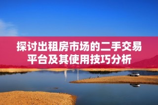 探讨出租房市场的二手交易平台及其使用技巧分析