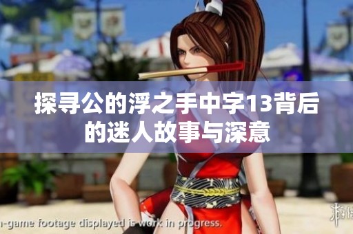 探寻公的浮之手中字13背后的迷人故事与深意