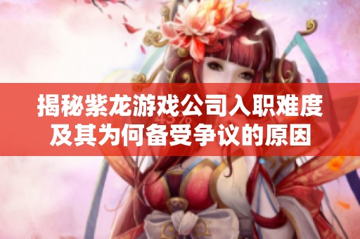 揭秘紫龙游戏公司入职难度及其为何备受争议的原因