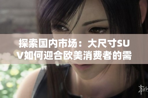 探索国内市场：大尺寸SUV如何迎合欧美消费者的需求与偏好