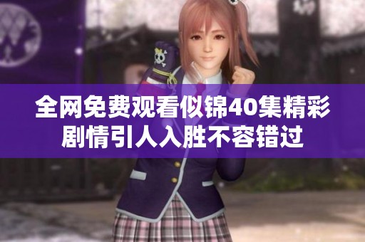 全网免费观看似锦40集精彩剧情引人入胜不容错过