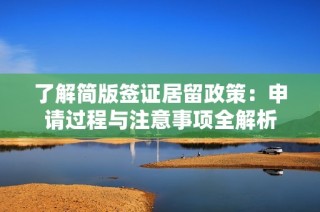 了解简版签证居留政策：申请过程与注意事项全解析
