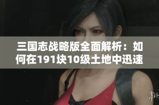 三国志战略版全面解析：如何在191块10级土地中迅速提升自己的势力战力