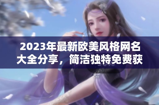 2023年最新欧美风格网名大全分享，简洁独特免费获取